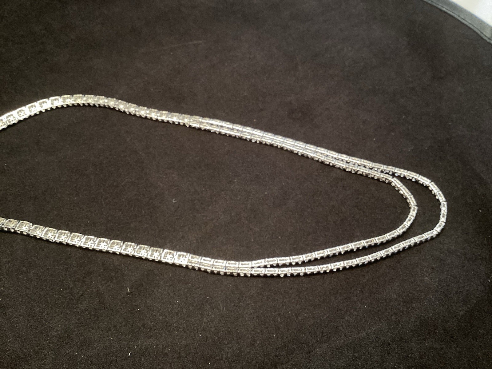 Fuzion Creations FZN Sterling White Quartz Tennis Double Strand 5mm Necklace 18”