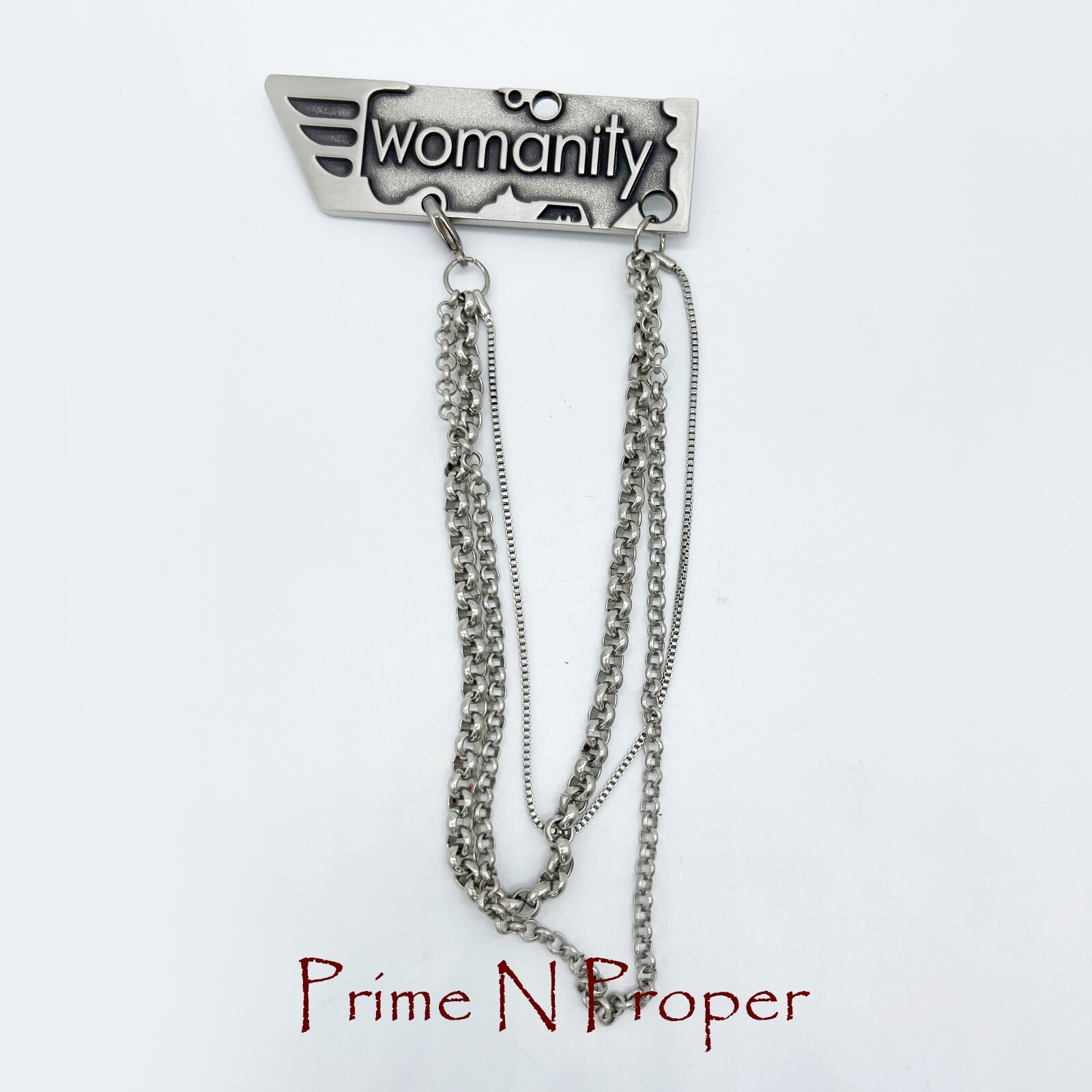 RARE…Vintage Thierry Mugler Woman Early 2000s Brooch Pin with Chain