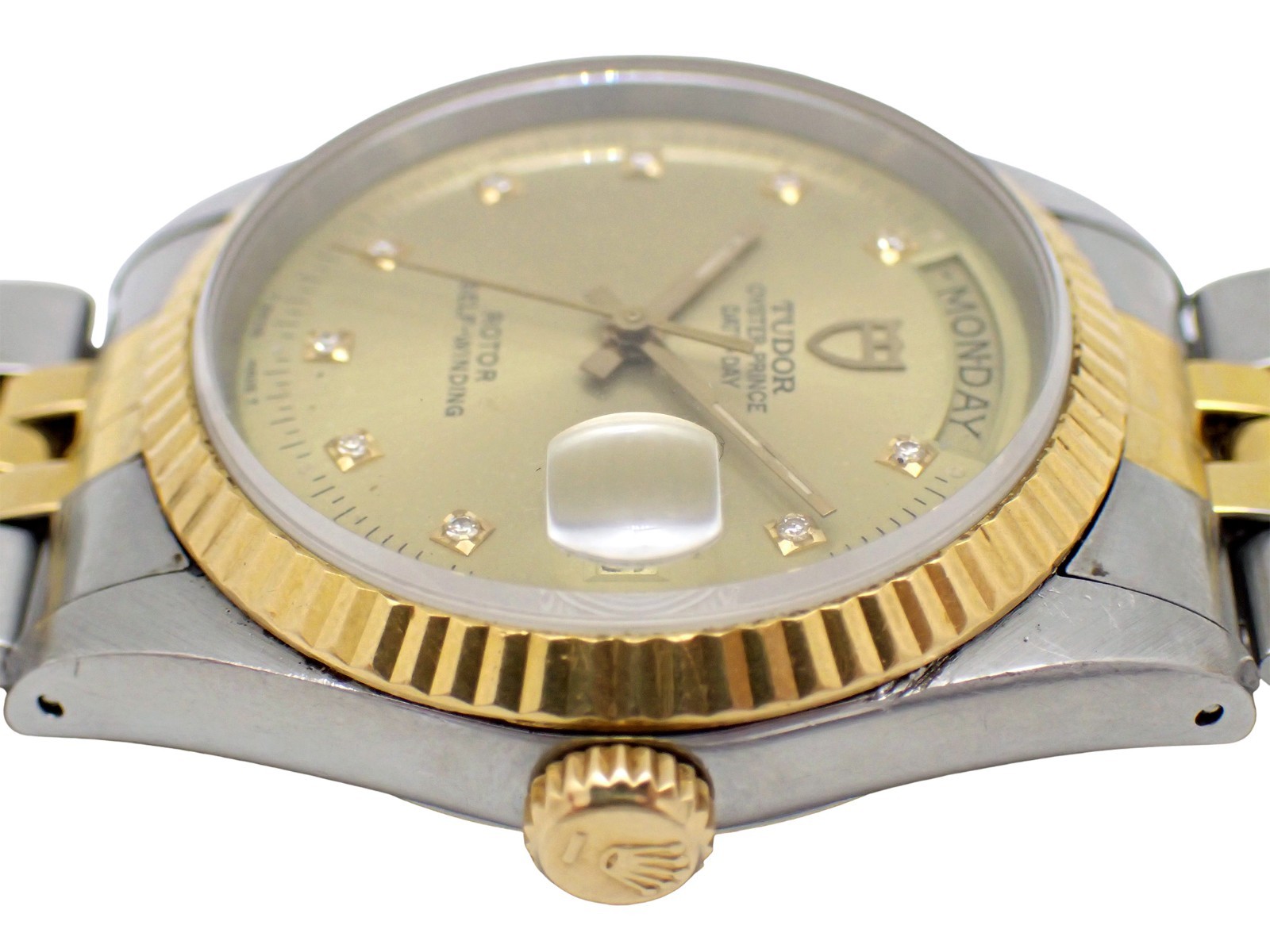 TUDOR Oyster Prince Date + Day Rotor Automatic DayDate Watch Gold Dial 76213
