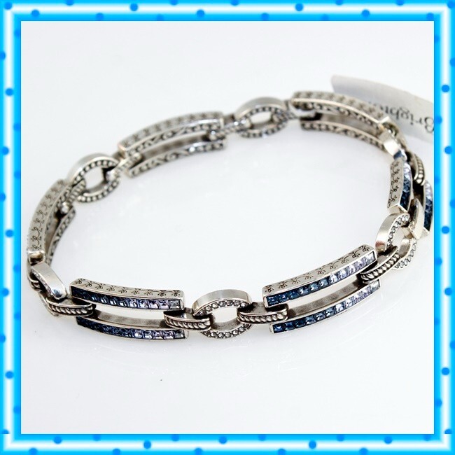 Brighton Spectrum Glam Crystal Blue Gradient Crystal Silver Bracelet NWT $128