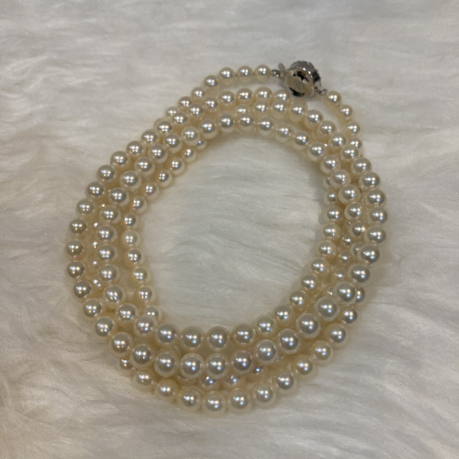 Akoya Pearl Long Necklace 104cm 61g 6-6.5mm Silver Clasp
