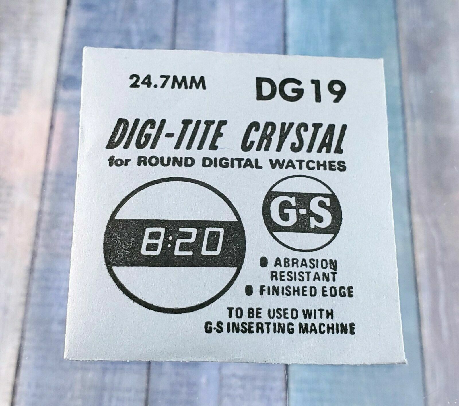 Vintage 24.7 mm G-S DIGI-TITE Watch Crystal for Round Digital Watches