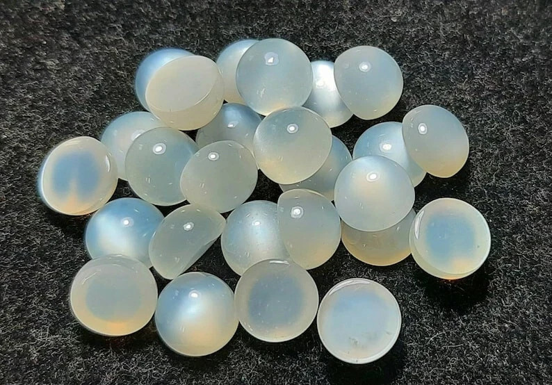 5-10 mm AAA+ Natural White Moonstone Cabochon Round Gemstone For Jewelry Making