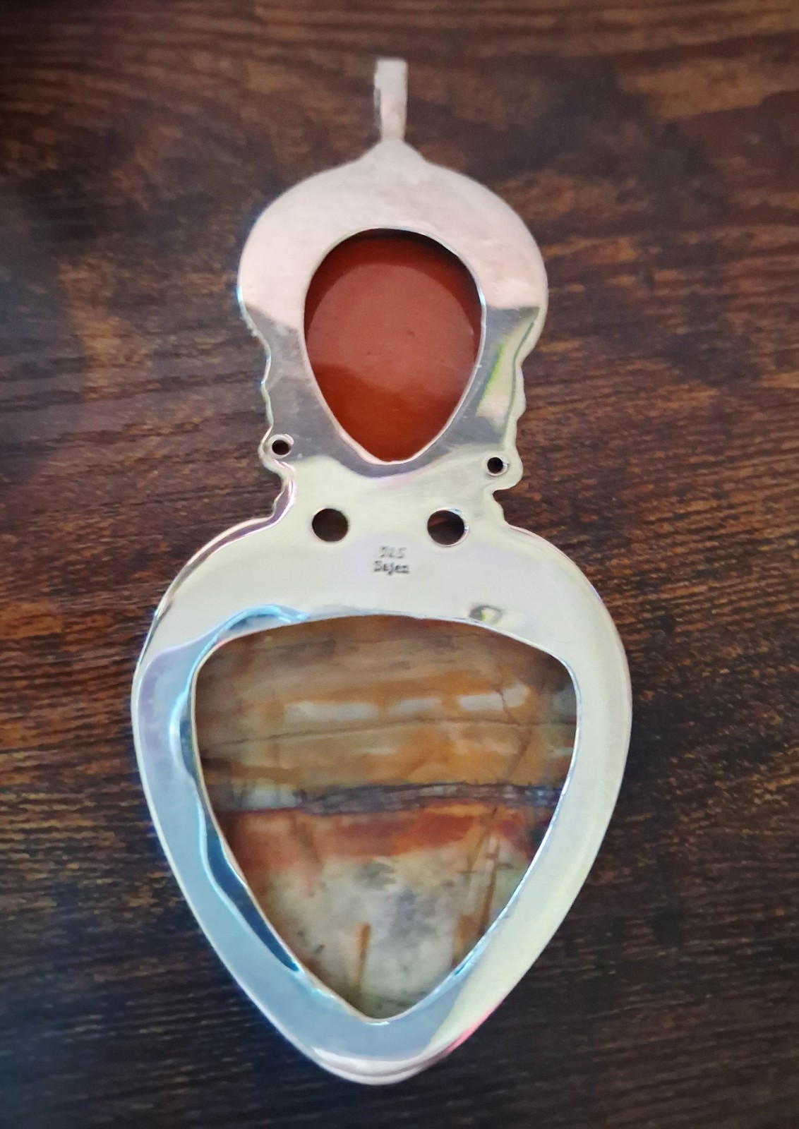 Sajen 50g Red Creek Jasper & Multi Gemstone Bali Goddess Sterling Silver Pendant