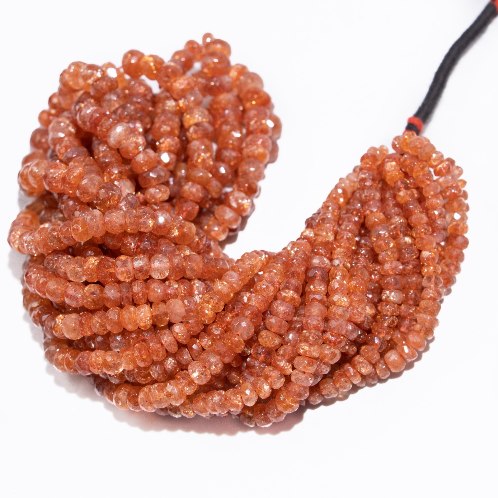 AAA Orange Sunstone Beads, Faceted Rondelle Beads, 4.5mm to 8mm, Sunstone beads