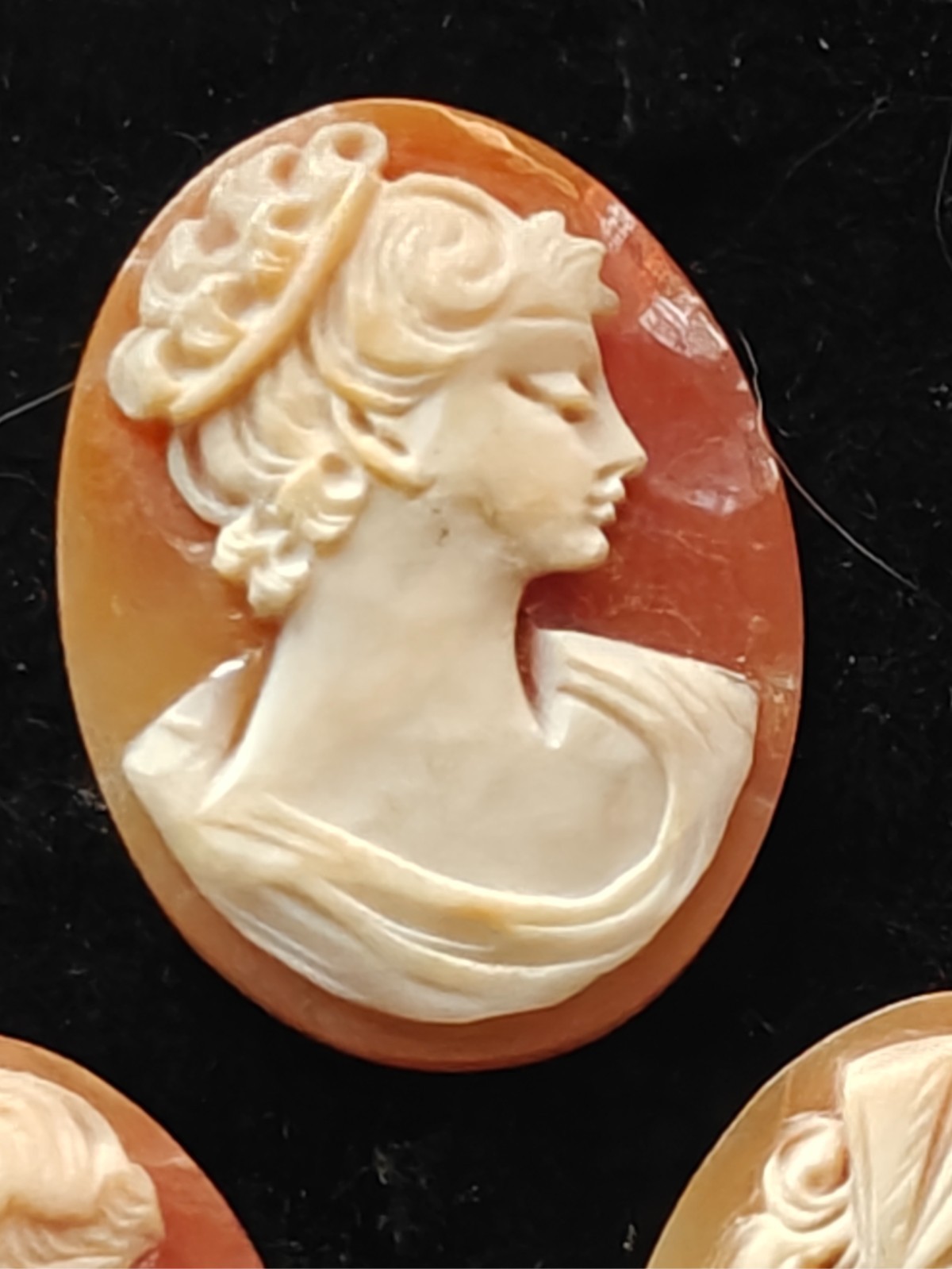 Lot of 3 Vintage Carved Cameos 1.25” Each • Shell Relief Profiles • Jewelry Craf