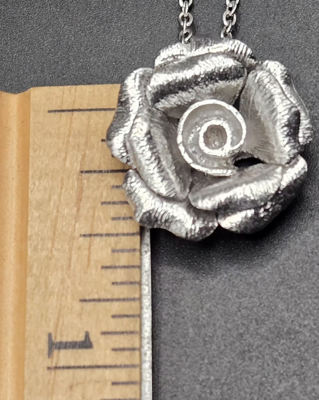 TGGC 925 Sterling Silver Rose Flower Pendant Necklace Made In Jaipur India