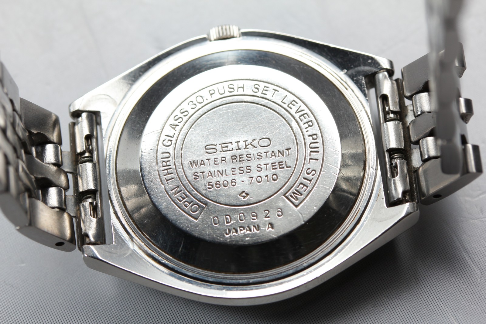 Vintage 【Exc+5 】 Seiko Lord Matic 5606-7010 Day Date Silver AT Men’s Watch Japan