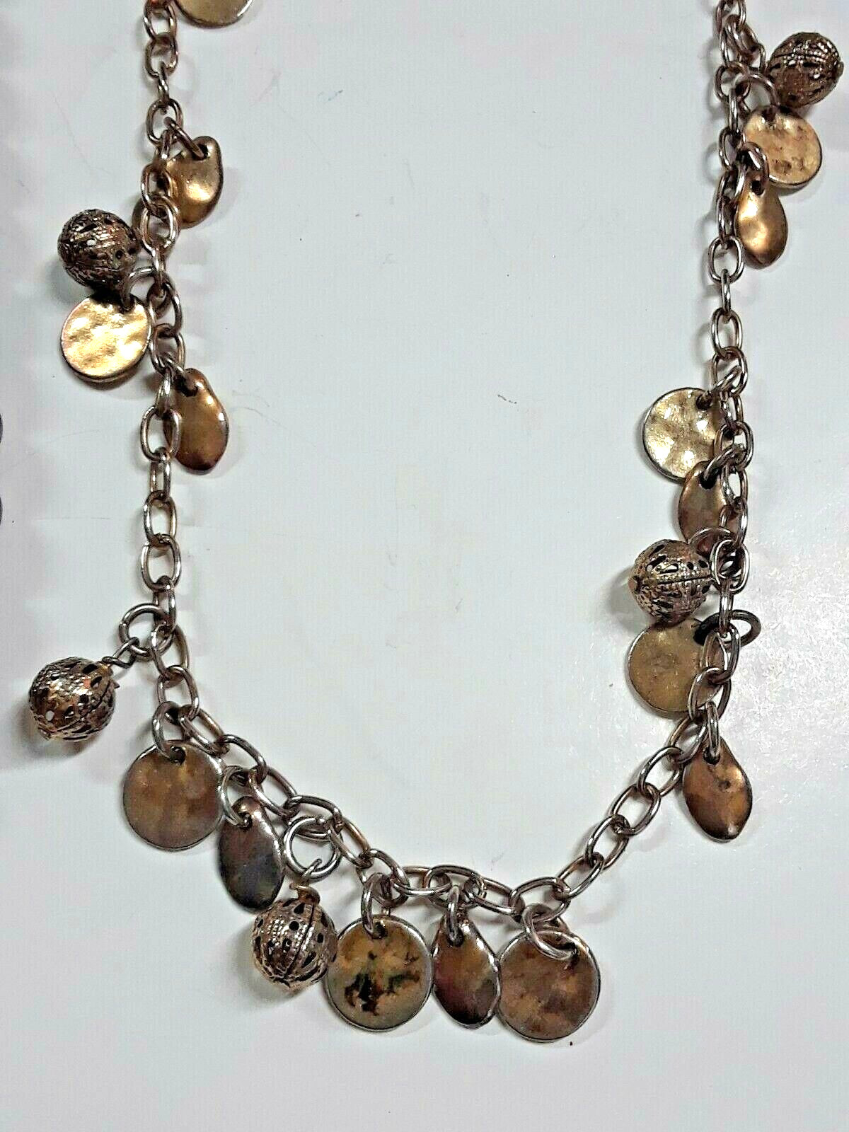 Cookie lee copper color beaded necklace. black beads gold tone ball clasp + more