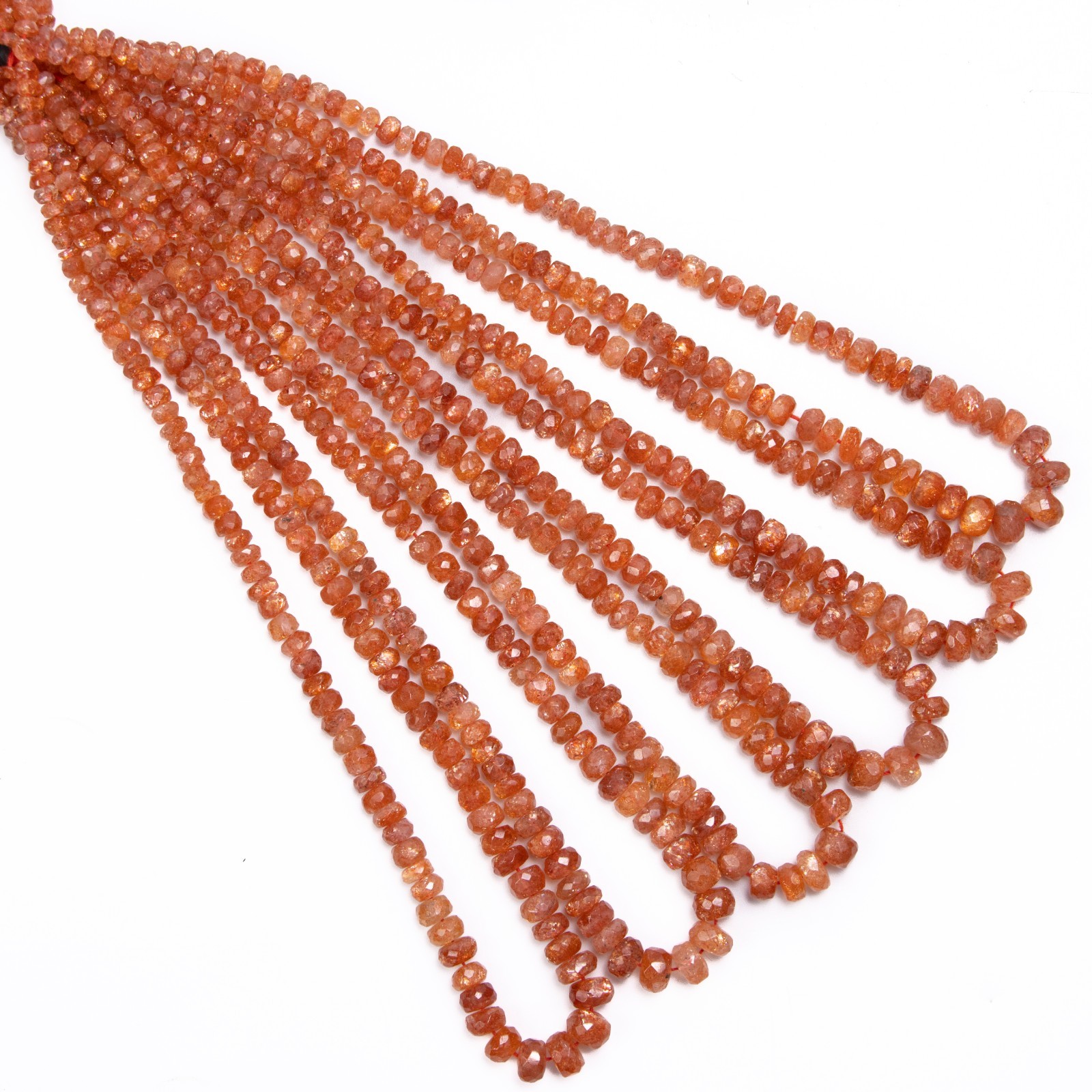 AAA Orange Sunstone Beads, Faceted Rondelle Beads, 4.5mm to 8mm, Sunstone beads