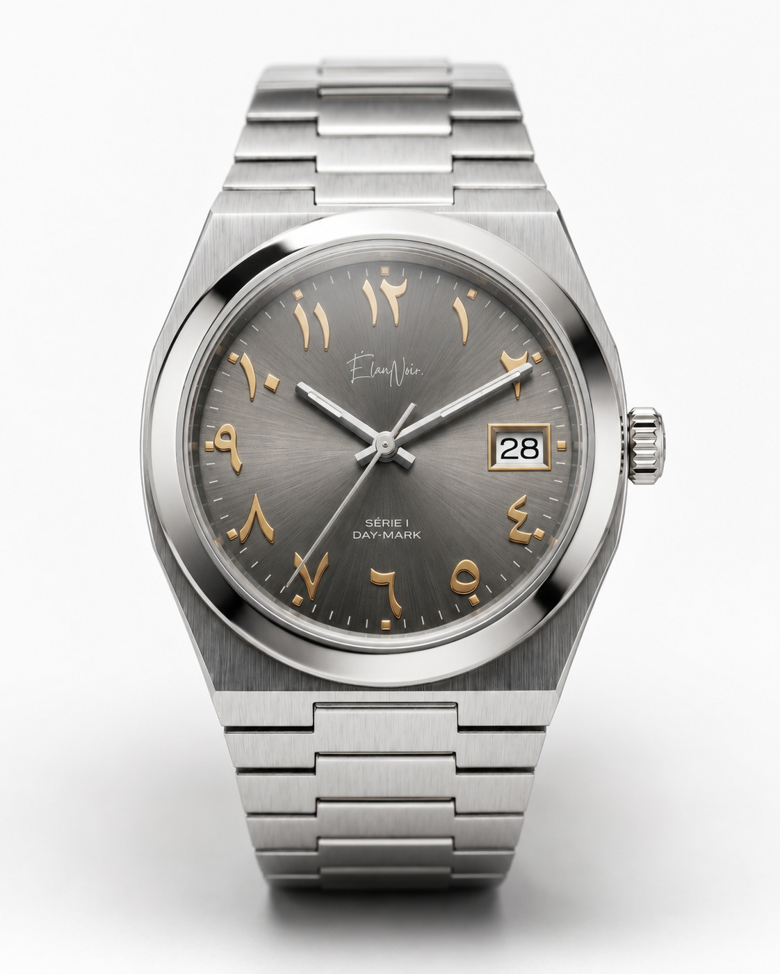 Élan Noir Série I Grey & Gold 36mm Automatic NH35 Sapphire Crystal Steel Watch