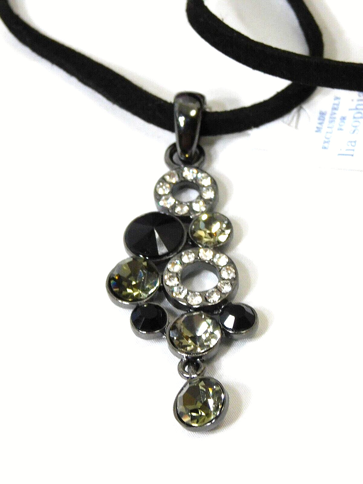 Beautiful Lia Sophia SEQUINE Pendant/Slide, Cut Crystals, Pendant Only-No Chain