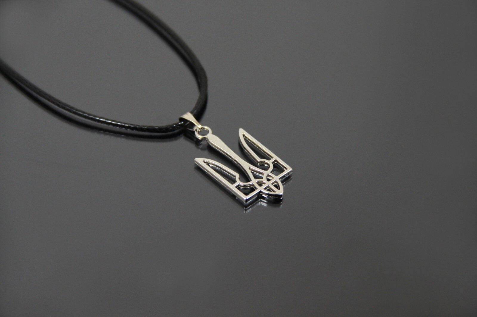 Silver Tryzub Necklace Ukrainian Jewelry Ukraine Emblem Pendant Trident Choker