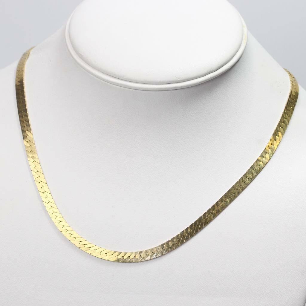 18K Gold Filled Tarnish-Free Flat Snake Chain Necklace CHOOSE LENGTH/Width Z764