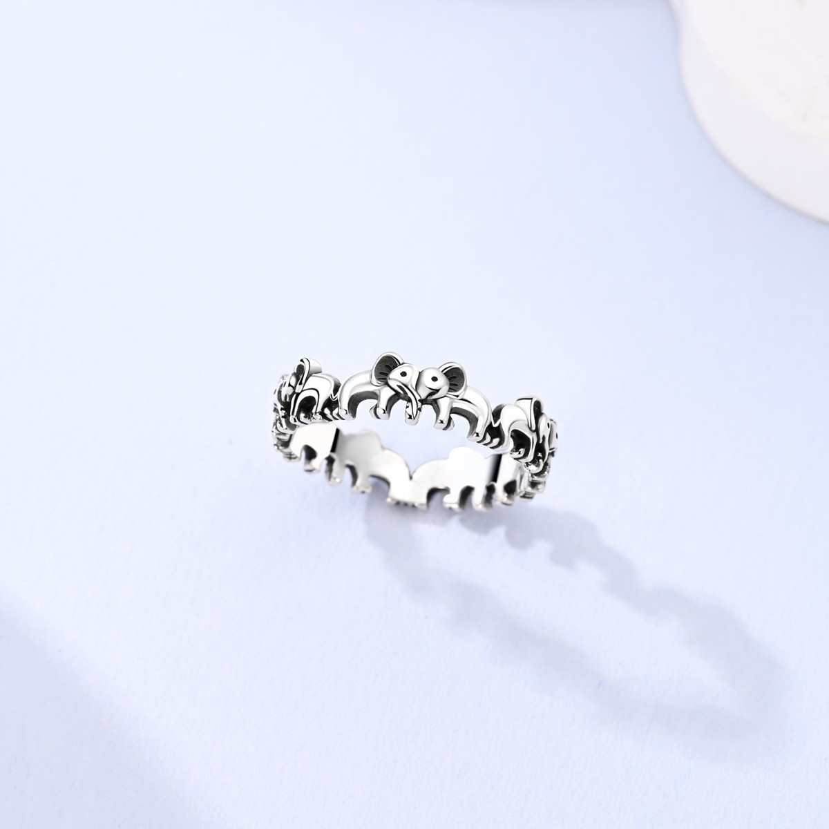 LAZA Original Retro 925 Sterling Silver Love Elephants Finger Ring Women Jewelry