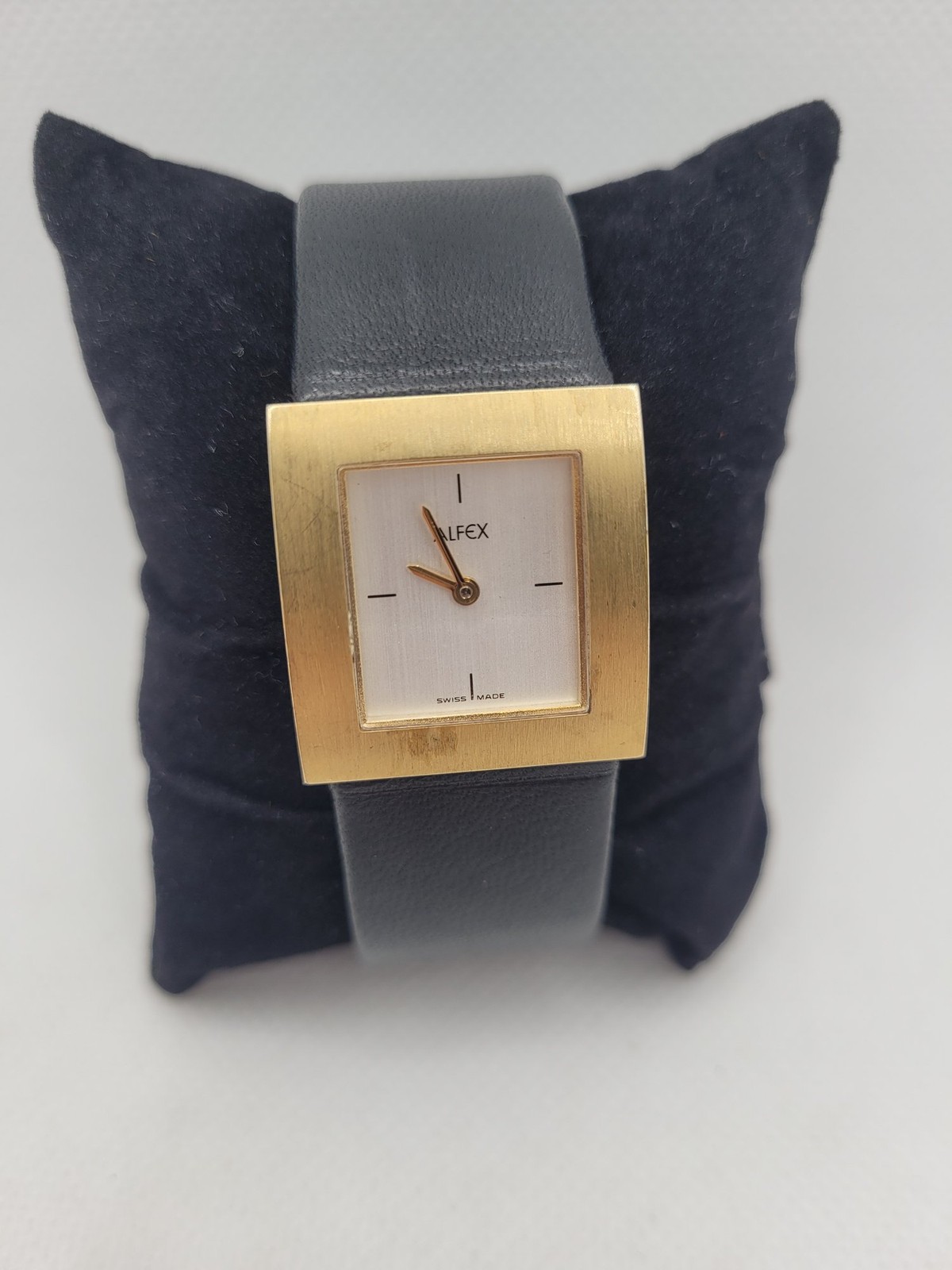 Alfex Women’s Wristwatch Swiss Made Gold Case Leather Strap 5217 R