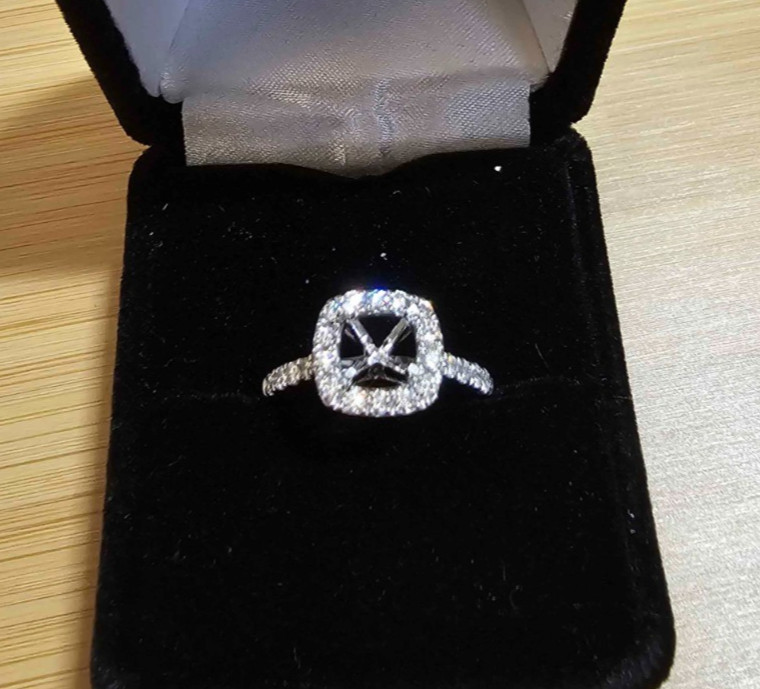Platinum Engagement Ring Setting Mount 6.5 grams 2/3ct. G/H VS Diamonds! Size 7