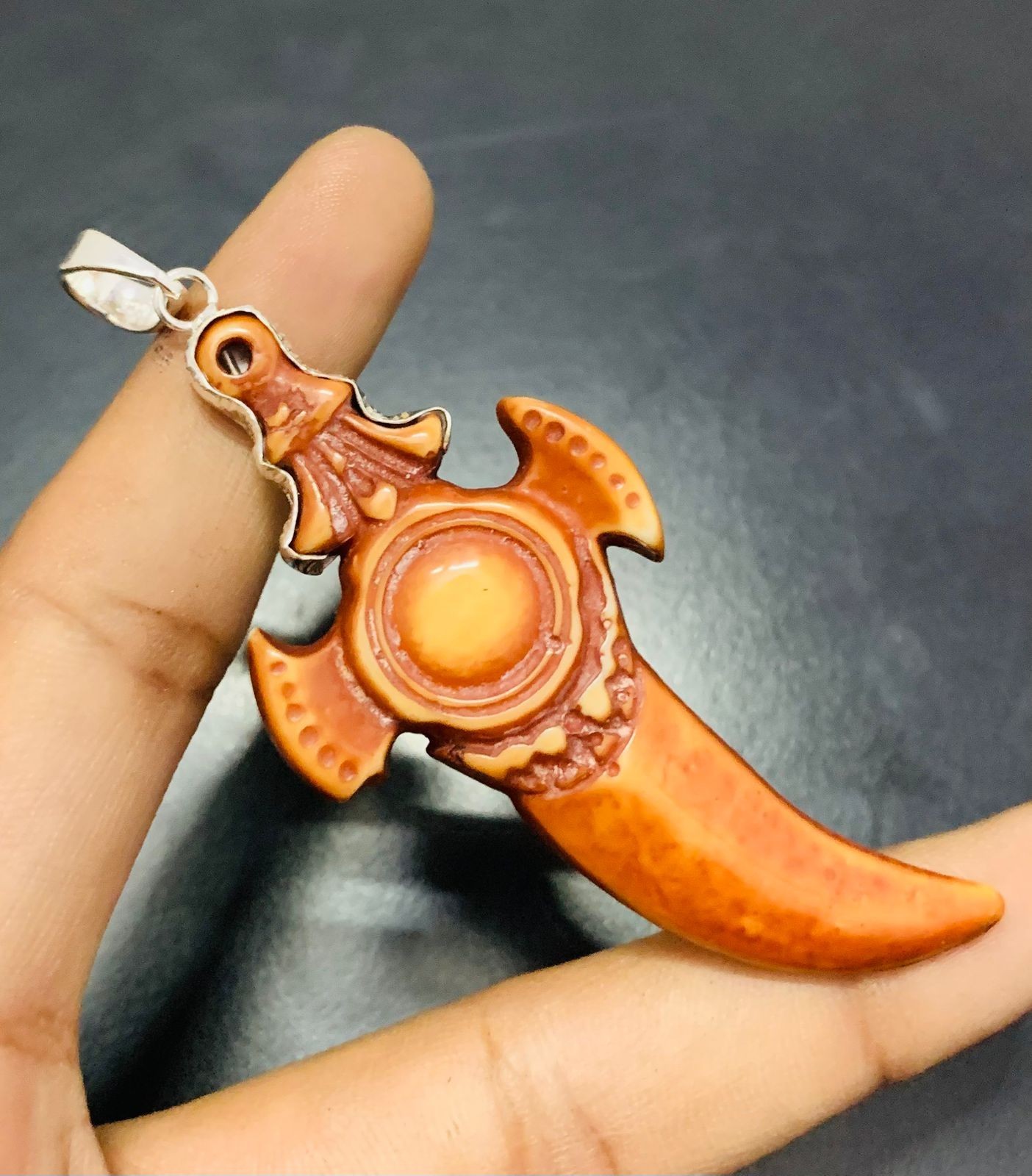 Arcylic Sword Design Gemstone 925 Sterling Silver Handmade Pendant Jewelry Gift
