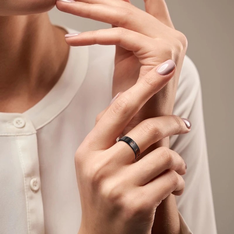 Cross Cut Out Stainless Steel Ring Men Women Christian Band Gold Silver Black