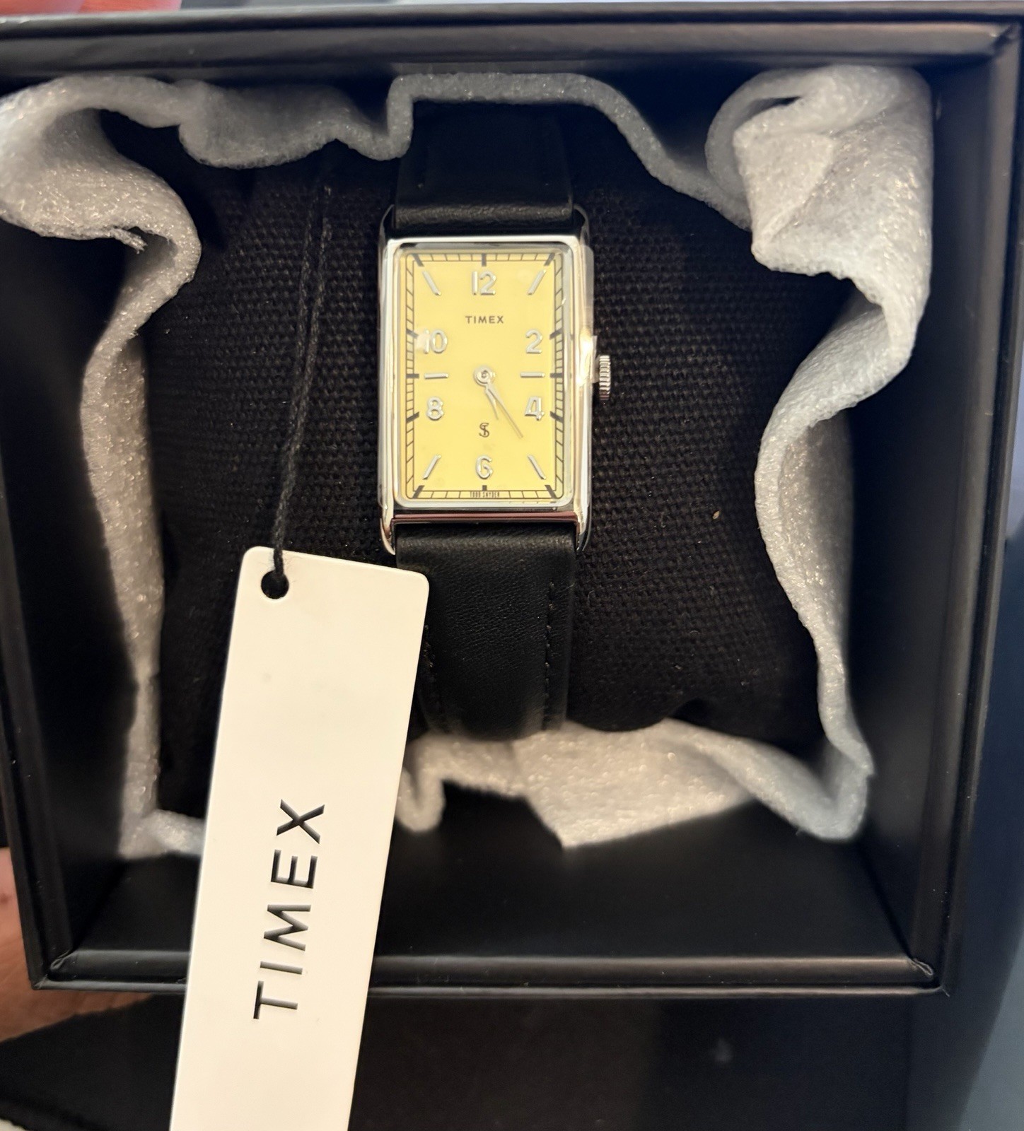 Timex x Todd Snyder 1976 Lexington Rectangle Quartz Cream Dial Black Leather