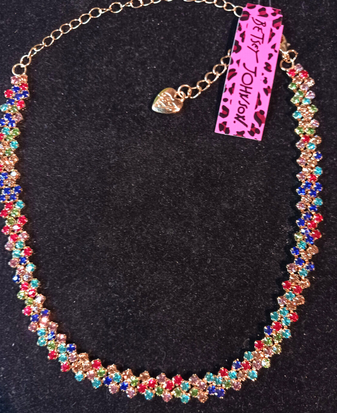 Diva Edgy COLORFUL Rhinestone CHOKER Betsey Johnson HIP HOP Night Club Necklace