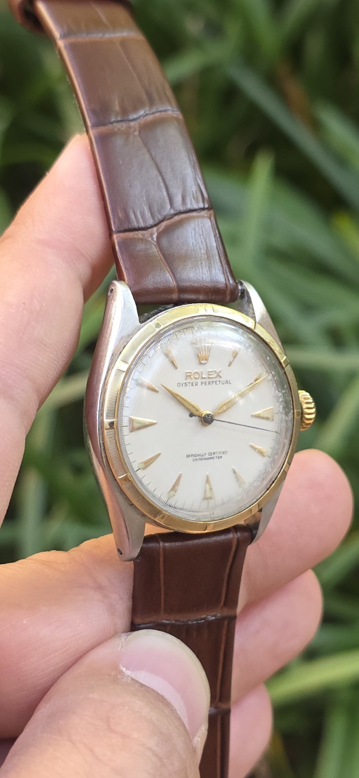 Vintage 1950’s Rolex Oyster Perpetual Ref 6085 Two Tone 34mm Men’s Watch