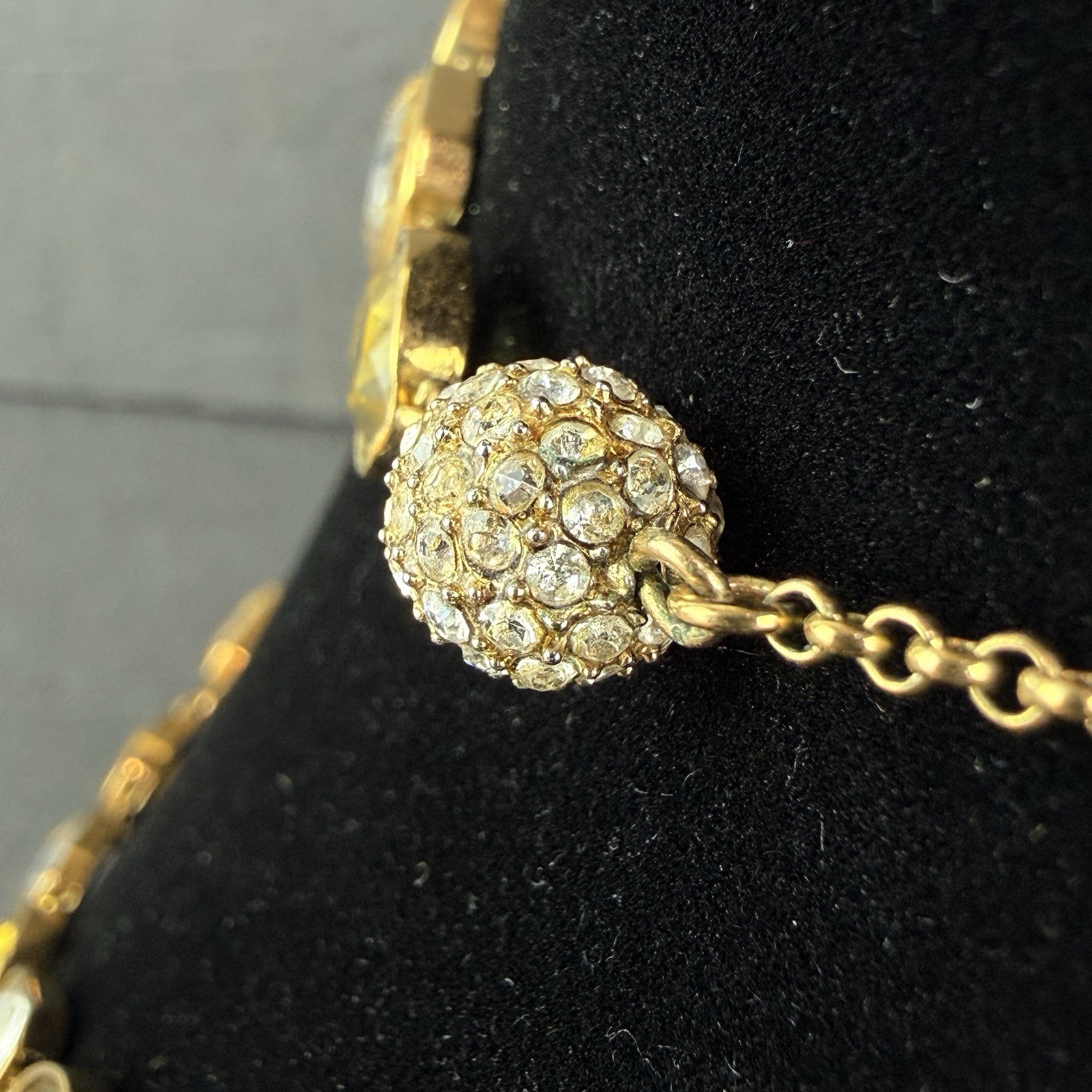 Vintage Ann Taylor Faceted Rhinestone Statement Necklace