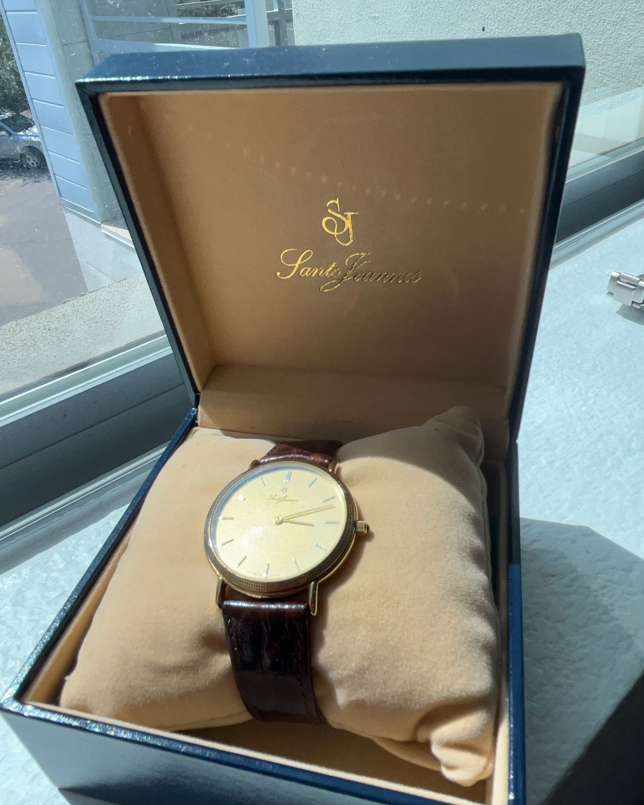 Santo Joannes ETA 7001 Hobnail Manual Hand Wind Gold Plated Dress Watch 35mm