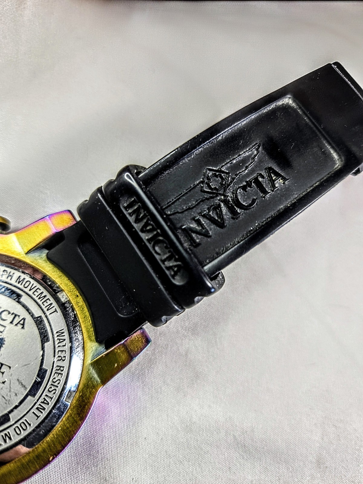 Invicta Force Chronograph Date Quartz 100m Black Dial Rubber Strap