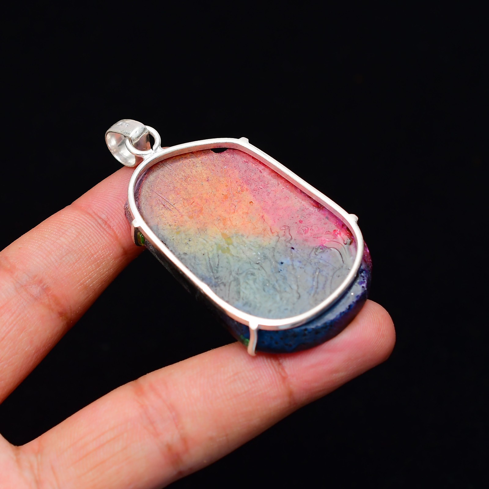 Solar Quartz Gemstone 925 Sterling Silver Jewelry Pendant 2.36″