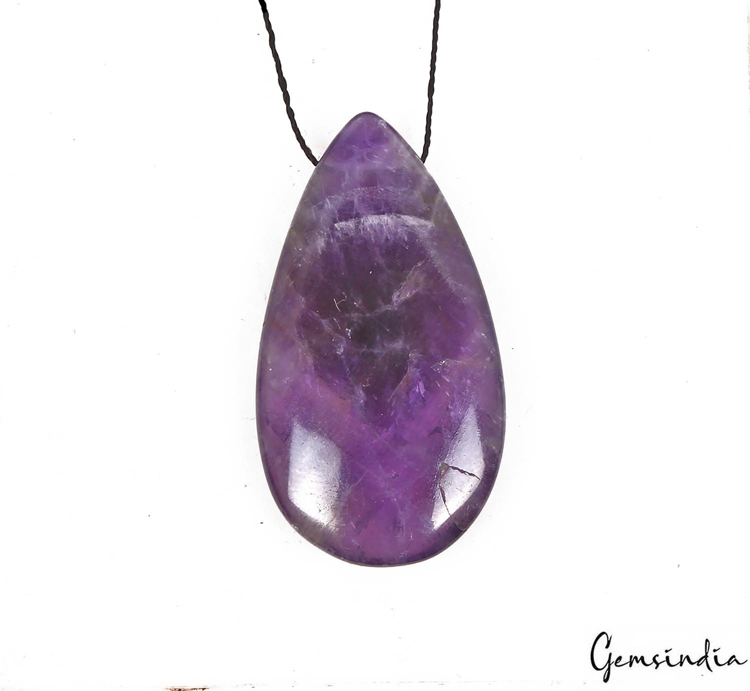 Certified 28 Ct Natural Purple Amethyst Pear Cab Drilled Bead/Briolette Gemstone