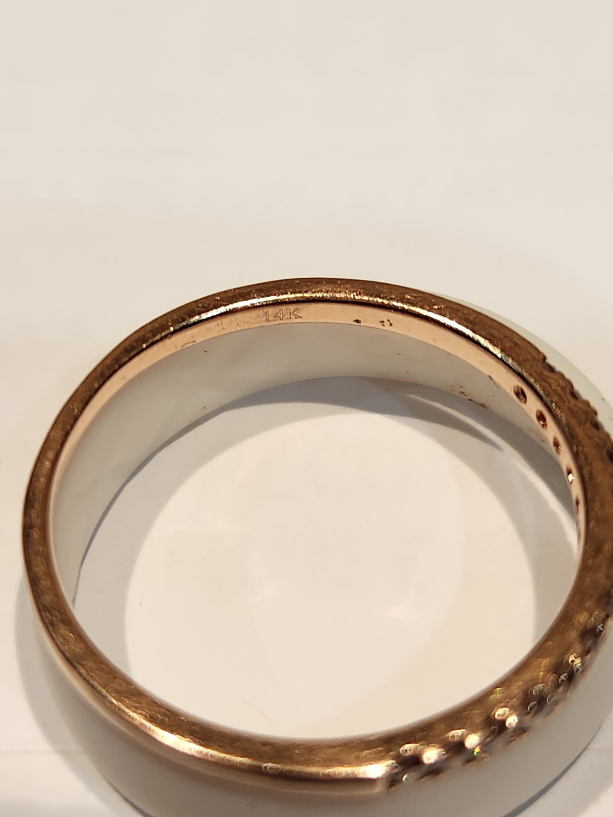 0.35 cttw Natural, Fancy Pink Diamond Band Ring, 14k Gold