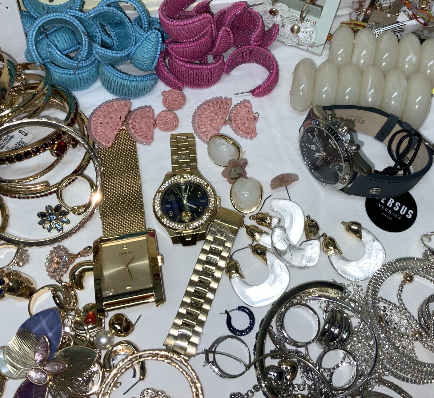 Jewelry Craft Repair Lot Junk Mixed Scrap Chains Beads Metal Plastic 7lb. 8oz.