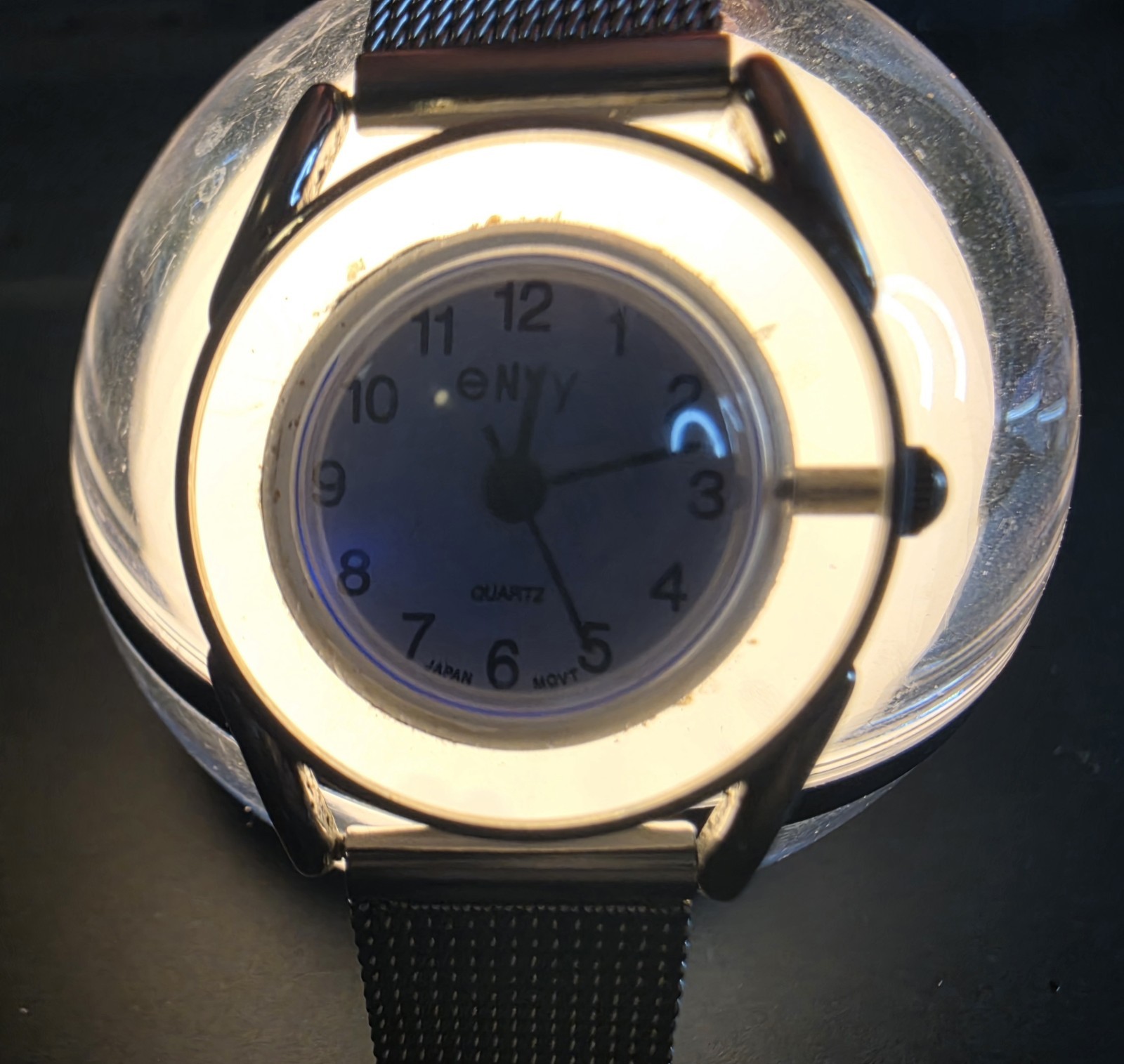 Envy Women’s Quartz Analog Blue Dial Silver Milanese Mesh Band 28.6mm