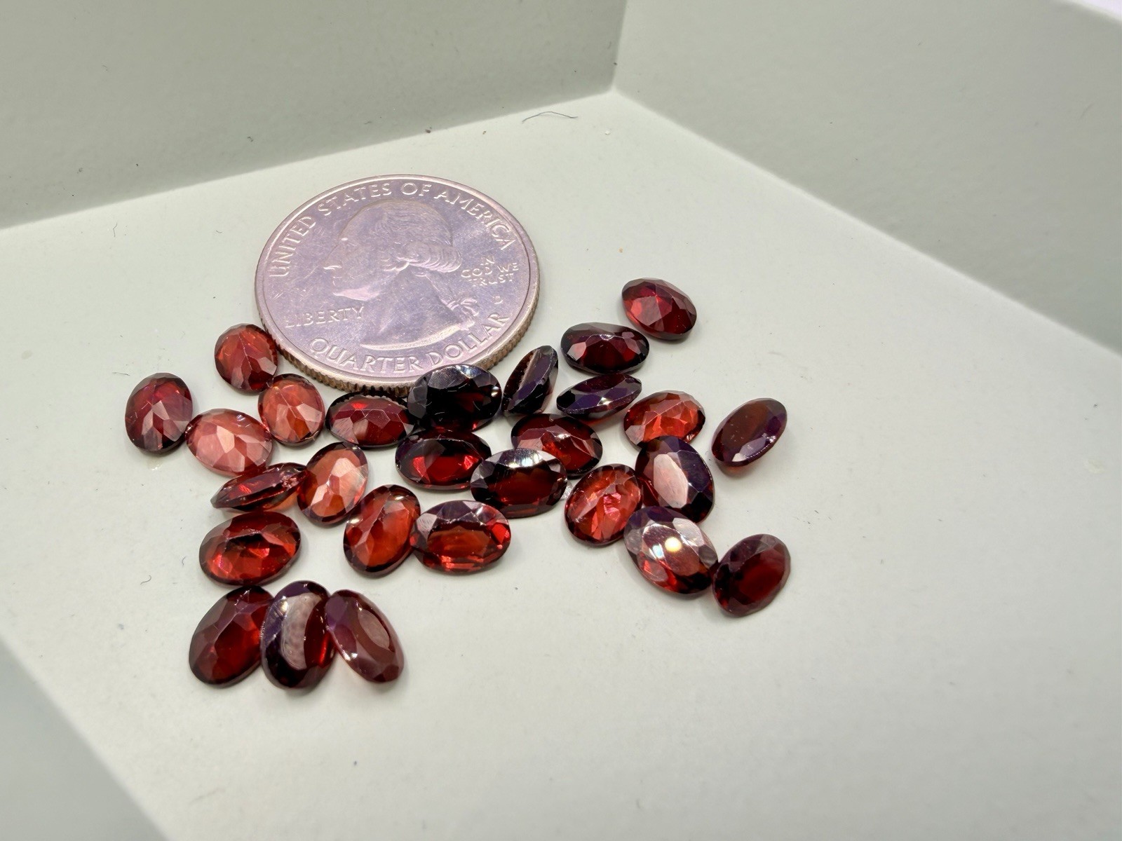 24ctw Cut Gemstones Red Garnet 5x7mm Estate Jewelry Making Lot 27 Pcs