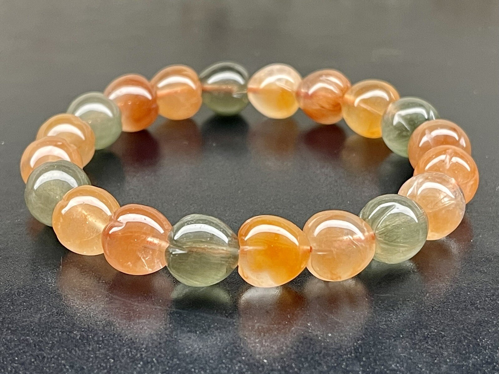 Top Quality Natural Multicolor Rabbit Hair Quartz Crystal Beads Bracelet 10.7mm