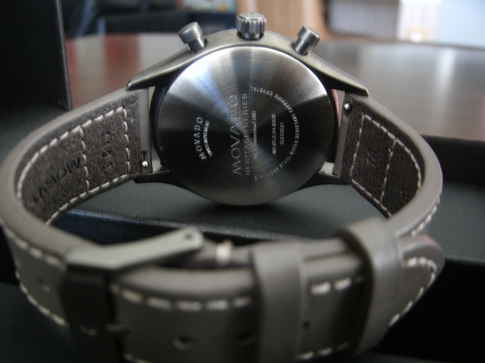 Movado Calendoplan chronograph watch, working and keeping time.