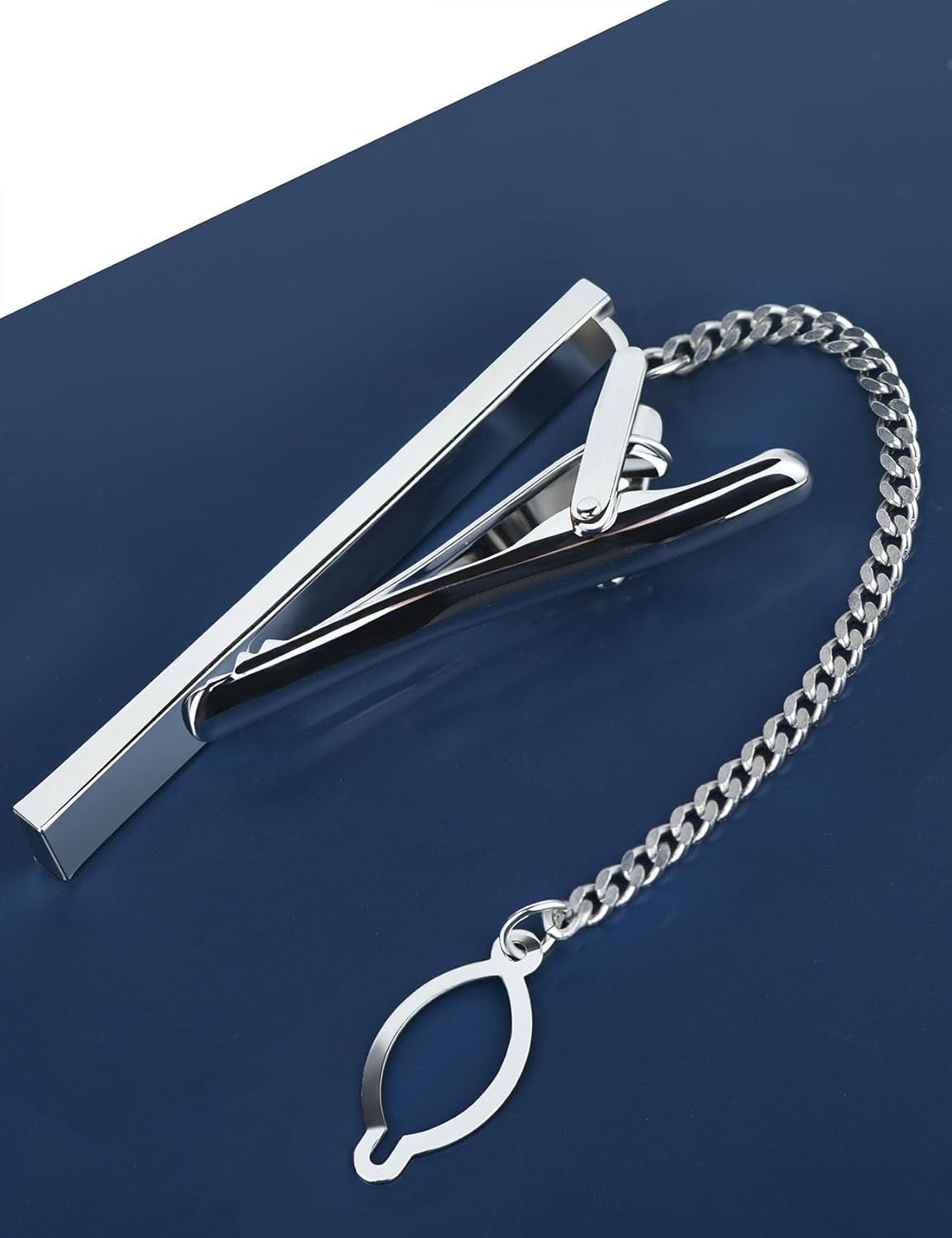 Men’s Classic Luxury Zircon Crystal Tie Clip Silver Tone Light Brass Regular
