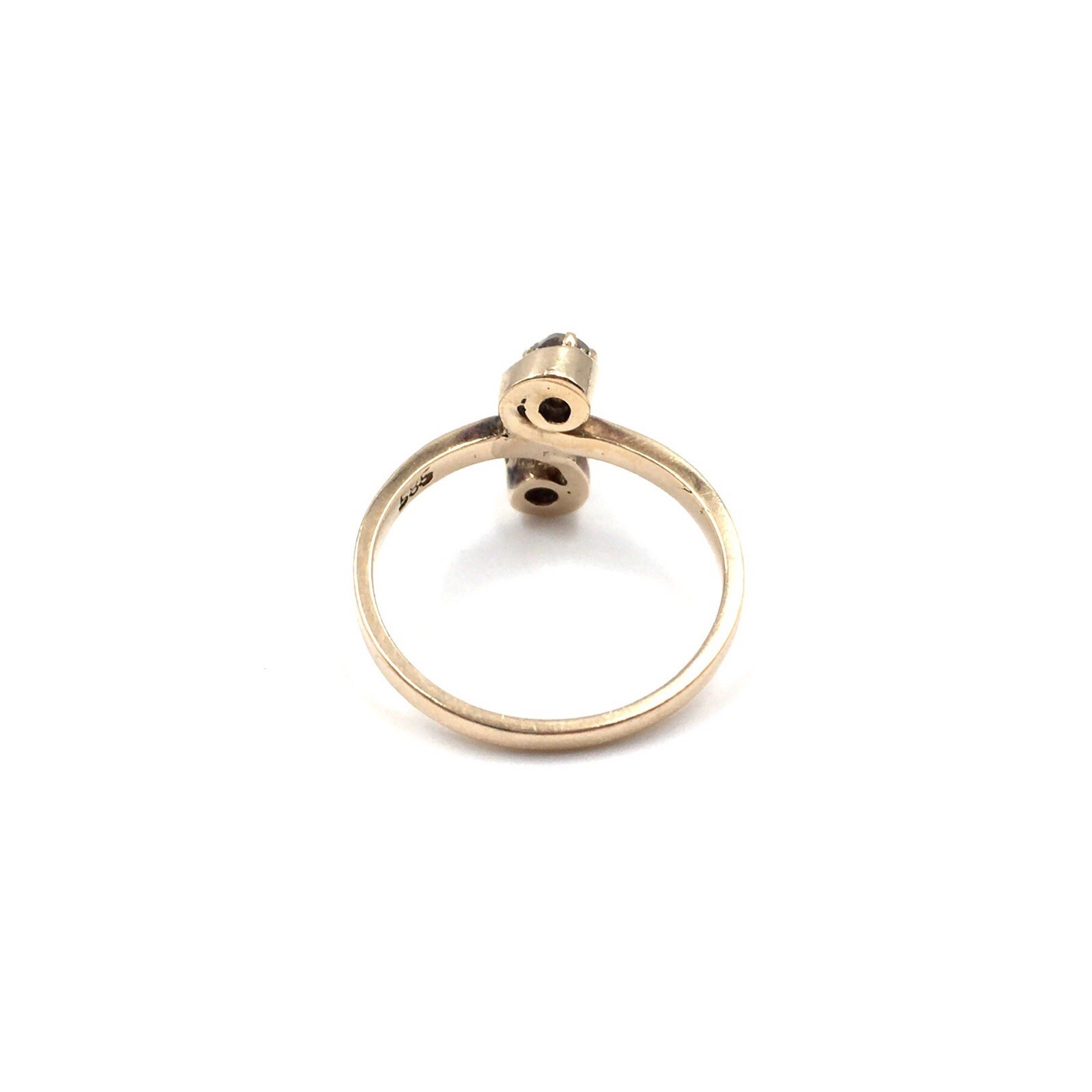 Art Nouveau 14kt yellow gold ring old cut diamonds 585 gold antique jewelry RG 56