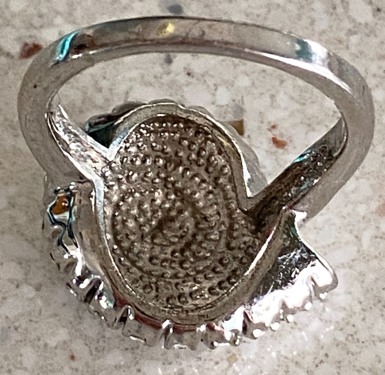 Spiral Shell Style Statement Cocktail Ring Cluster Clear Rhinestone Band Size 8