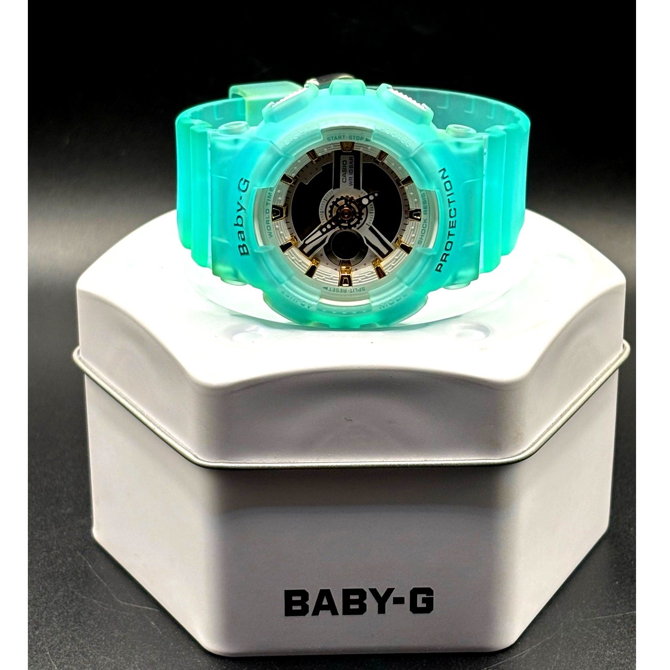Casio Baby-G BA-110SC-2A Sea Glass Clear Teal Analog Digital Women’s Watch
