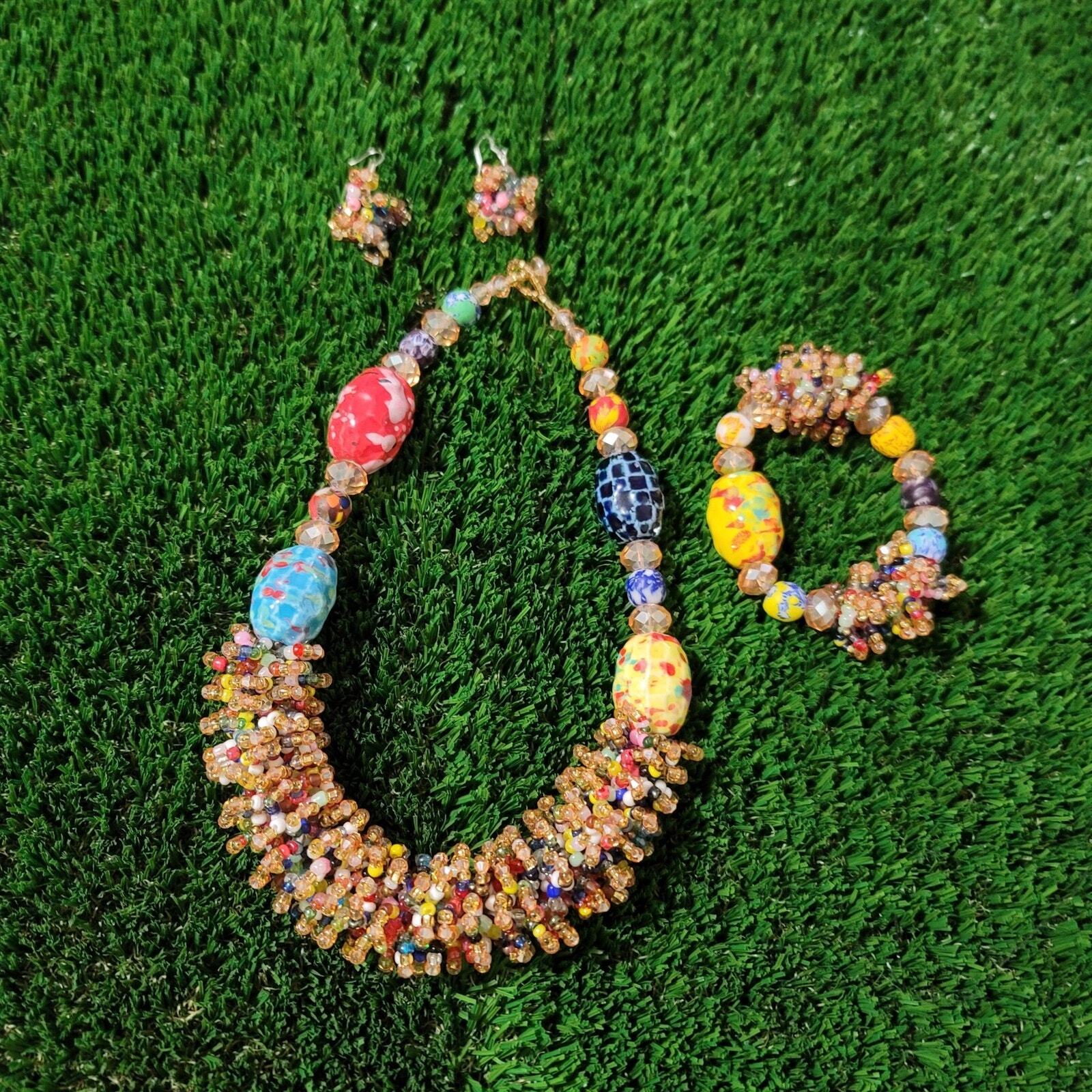 Custom Handmade Ghanaian West African Chunky Jewelry Set