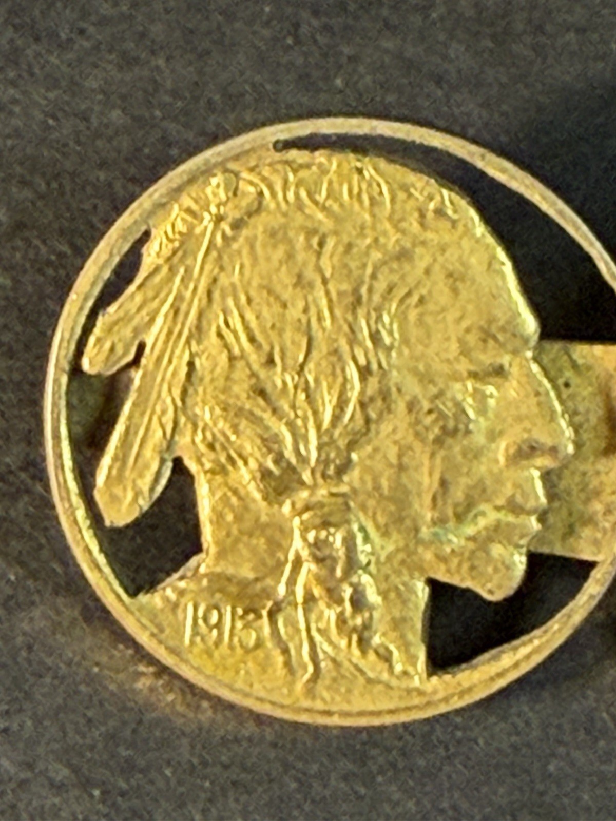 1913 Buffalo Nickel Pin Brooch
