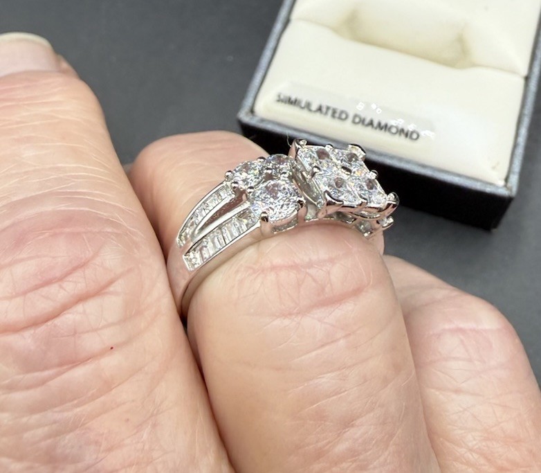 Brilliance Fine Jewelry Sterling Wedding Ring Size 7 – Simulated Diamond