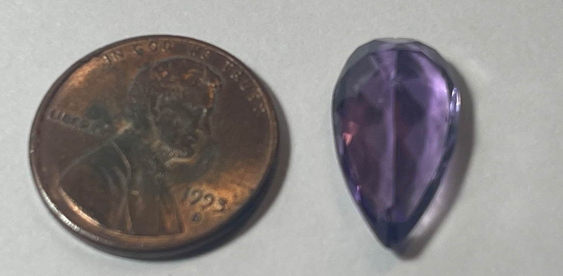 GENUINE AMETHYST PEAR SHAPE FACETED 6.16 CTS 18.1X9.2X6.4 MM BELOW WHOLESALE