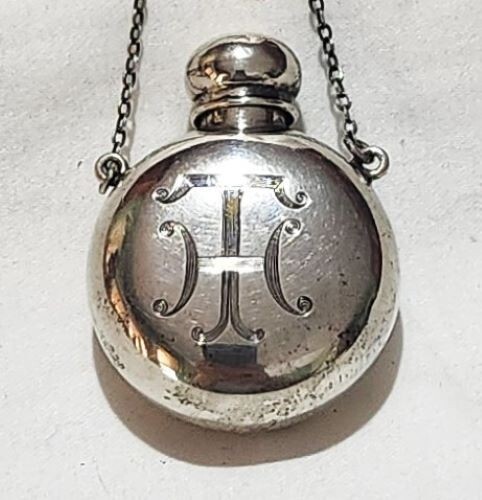 Theodore Foster & Bro F & B Sterling Silver Chatelaine Perfume Flask Pendant