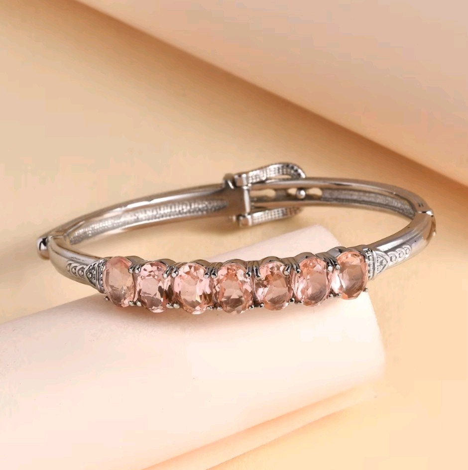 Morganique Quartz Adjustable Bangle Bracelet In 316L Stainless Steel 6.50-7.87in