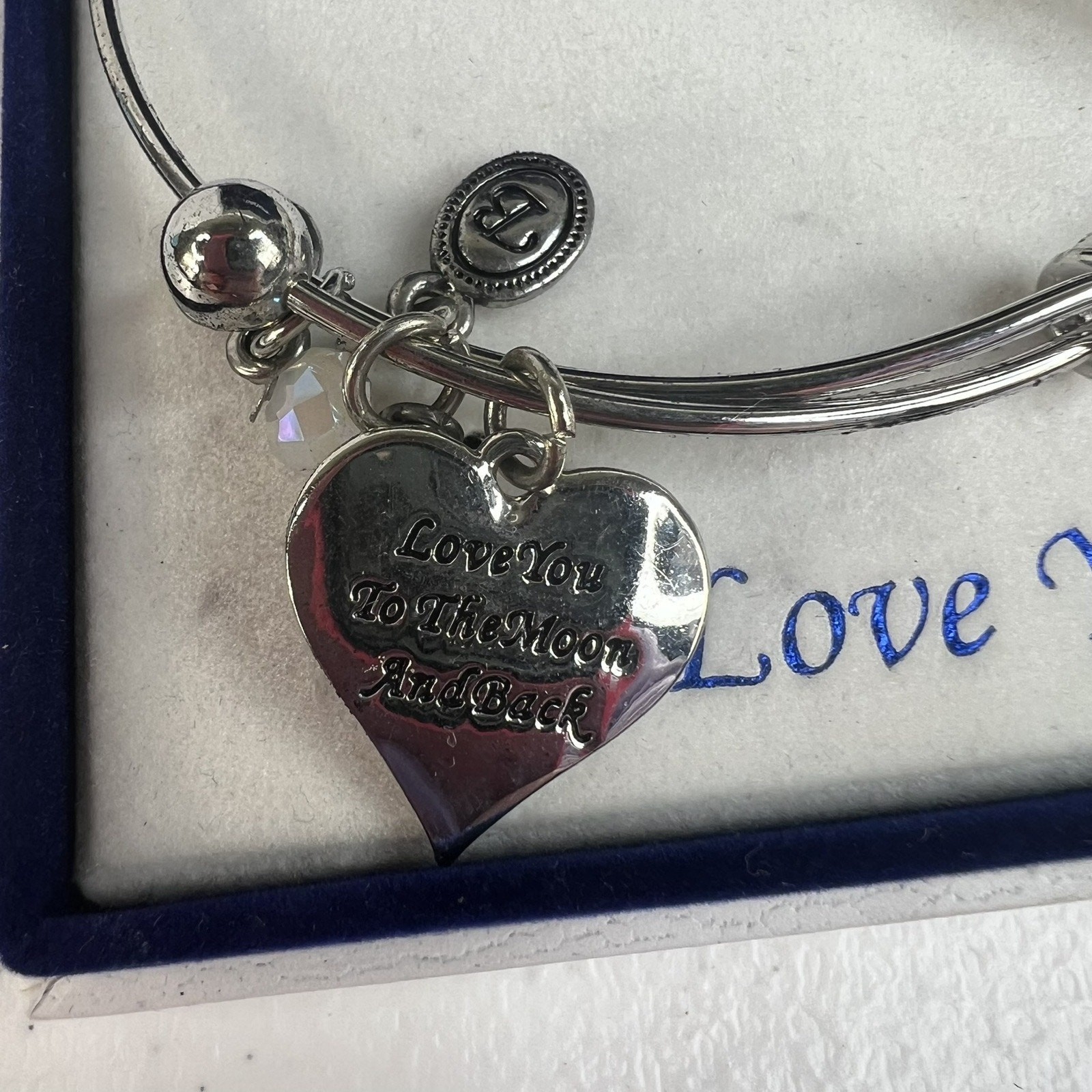 Bella Perlina Love You To The Moon And Back Charm Bracelets Set Of 3 Silver Tone