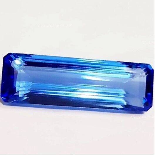 80.85 Ct Blue Topaz Loose Gemstone Baguette Shape Natural GIE Certified