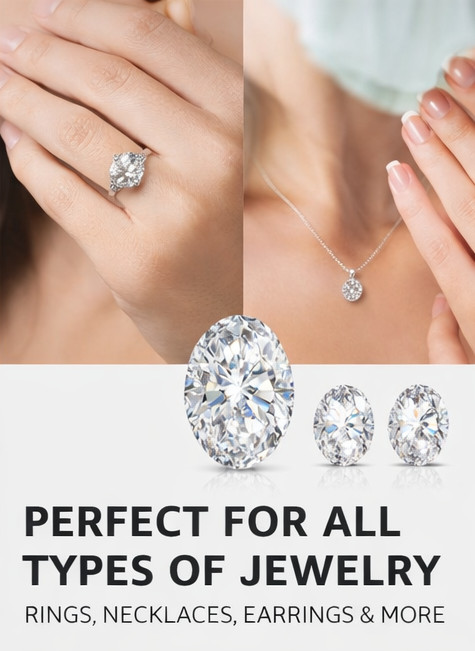 Oval Cut Moissanite Loose Stone D Color VVS1 Excellent Cut with Certificate